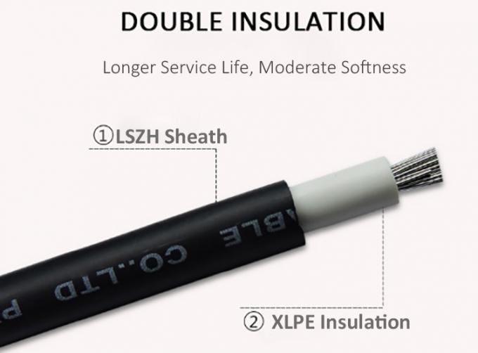 Солнечные 4мм Солнечные фотоэлектрические кабели 6мм2 для солнечных фотоэлектрических автомобилей 1