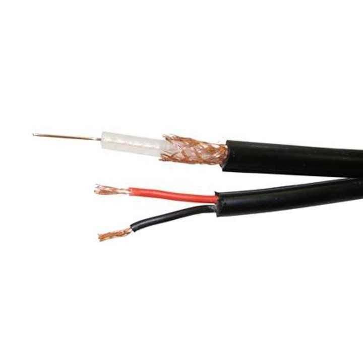 Круглый проволочный кабель камеры видеонаблюдения Rg59 2c Power OEM Rj59 Коаксиальный кабель для системы безопасности