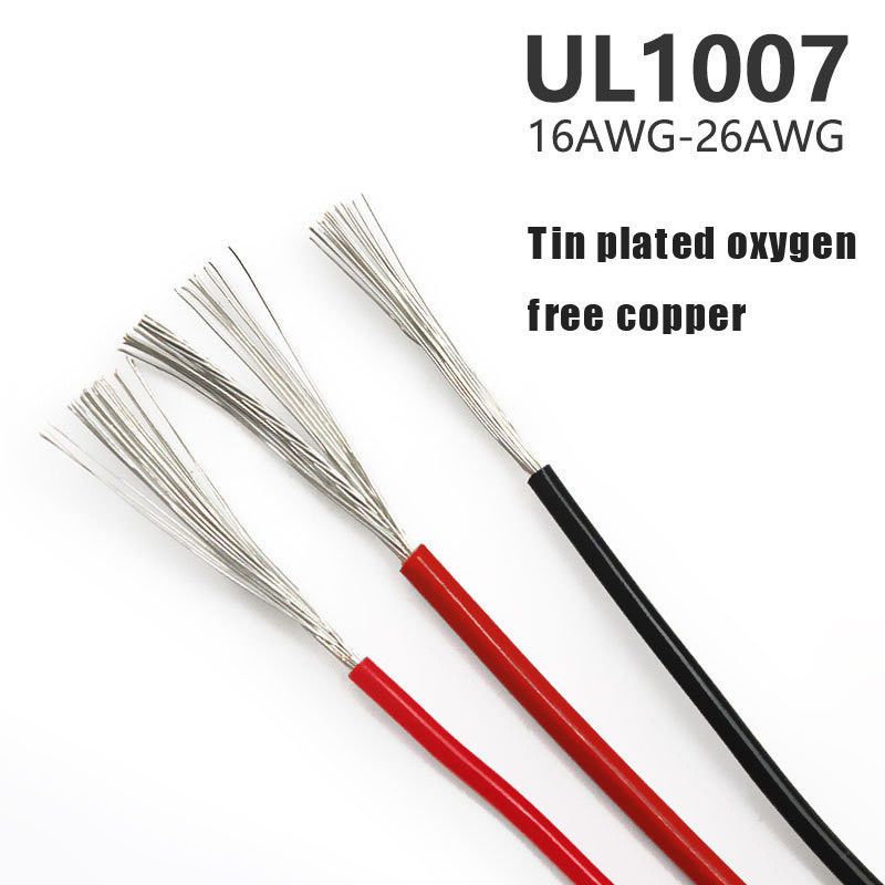 Теплоустойчивый UL1007 ПВХ изолированная проволока 16-28 AWG консервированный медный кабель с широким диапазоном температур
