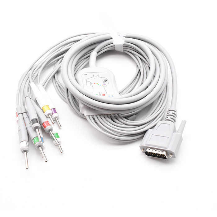 Настройка ЭКГ Свинцовый провод 6p 3 Свинцовые кабели Aha Trunk Cable Кабель подключения медицинского оборудования