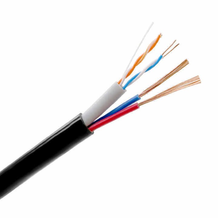 Самонесущий гибридный оптоволоконный силовой кабель FRP с 1-24 жилами и луженой медью для высокоскоростной передачи данных