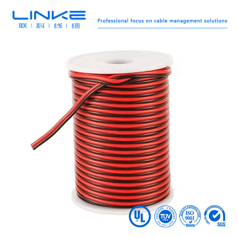 2468 VW-1 80°C 300V 22AWGx2C Плоская ленточная проволока UL2468 2-ядерный кабель для громкоговорителя из ПВХ